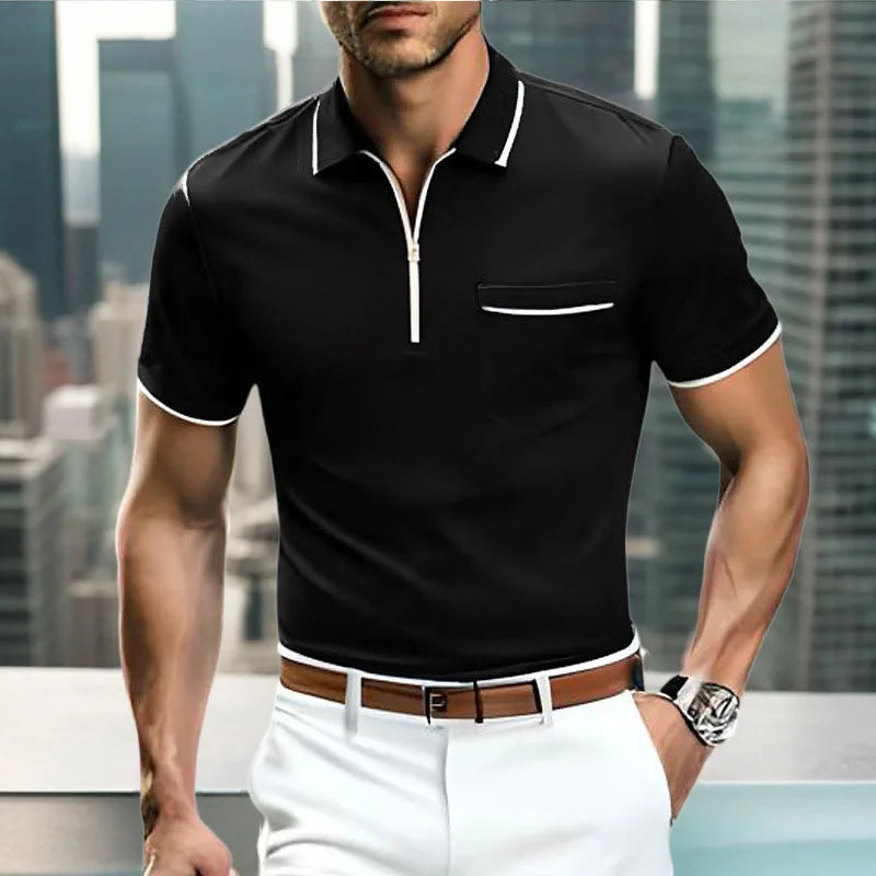 Baruch – casual herenpoloshirt met halve rits