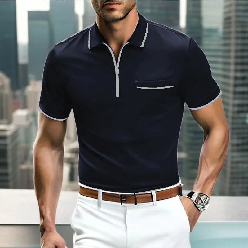 Baruch – casual herenpoloshirt met halve rits