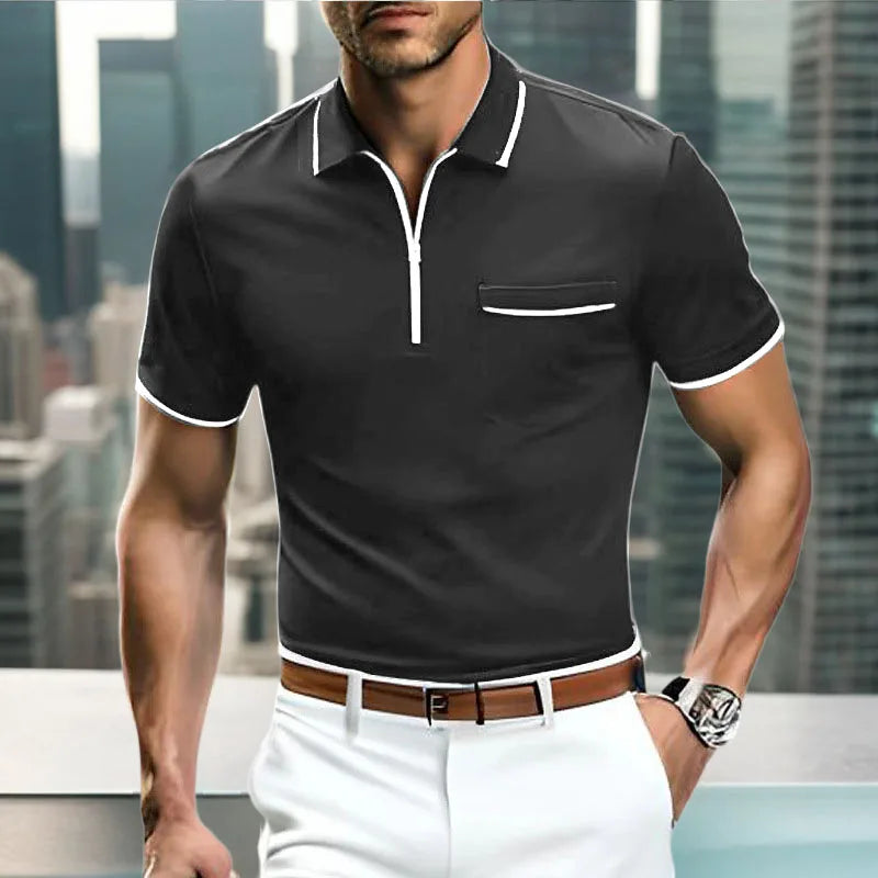 Baruch – casual herenpoloshirt met halve rits