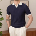 Dejan lente-casual poloshirt voor heren met V-hals