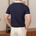 Dejan lente-casual poloshirt voor heren met V-hals