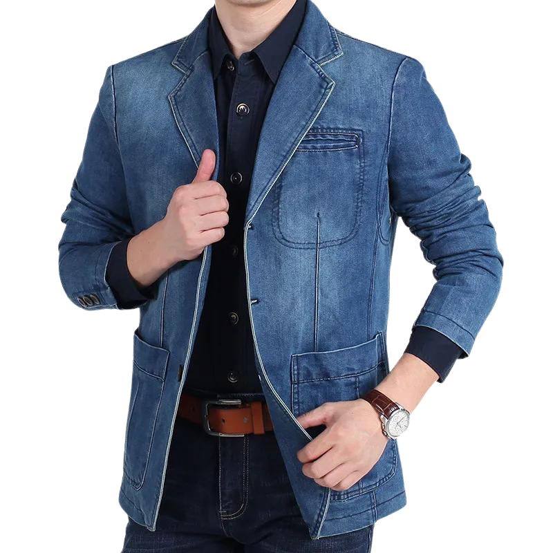 Dirk - Stijlvol Denim Voorjaarsblazer voor Heren