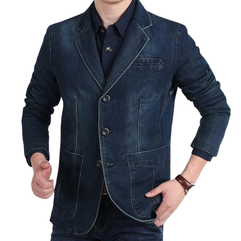 Dirk - Stijlvol Denim Voorjaarsblazer voor Heren