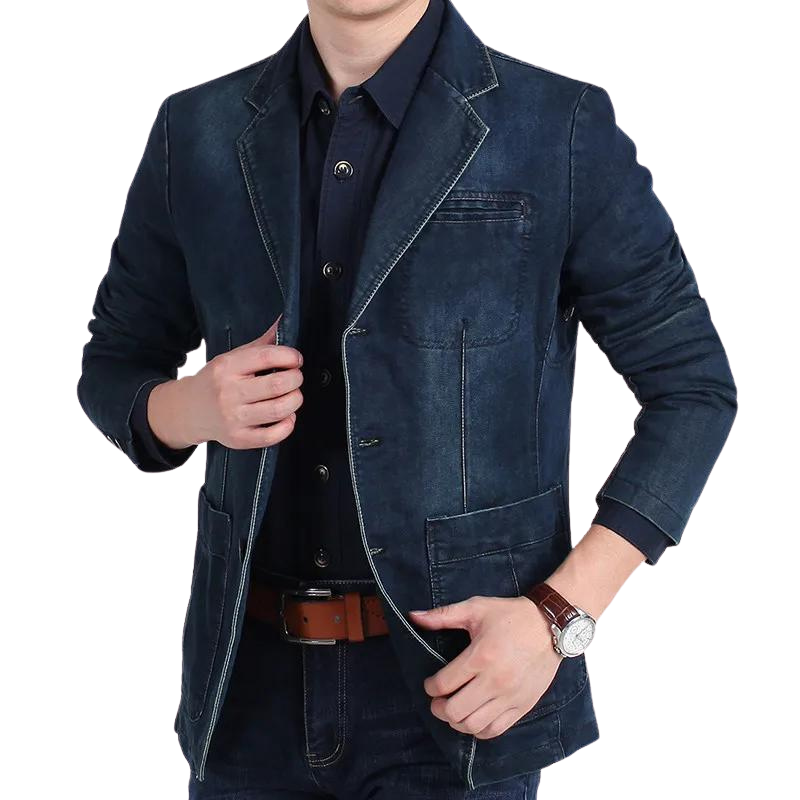 Dirk - Stijlvol Denim Voorjaarsblazer voor Heren