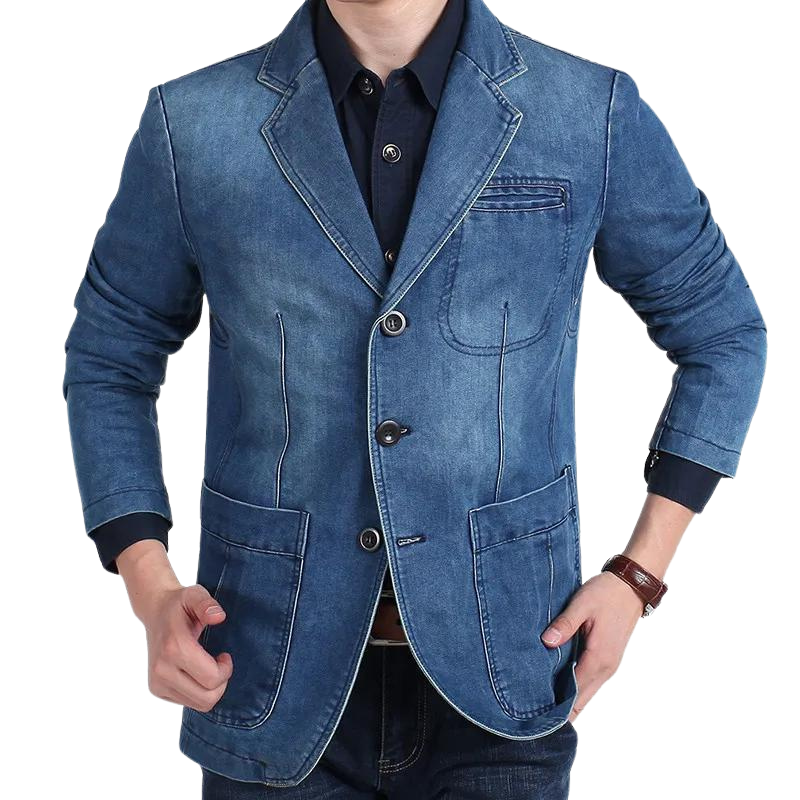 Dirk - Stijlvol Denim Voorjaarsblazer voor Heren