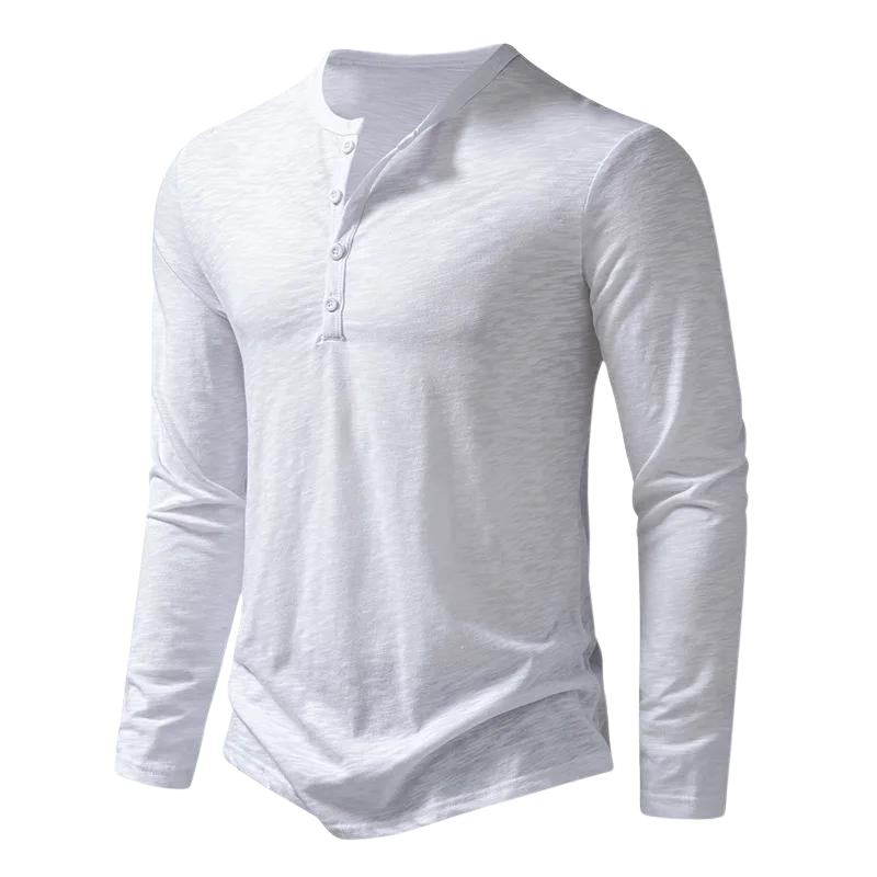 Floris - button-down t-shirt met lange mouwen