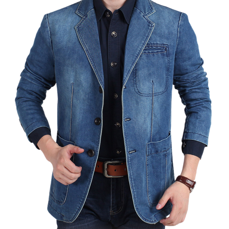 Gerookt denim blazerjack