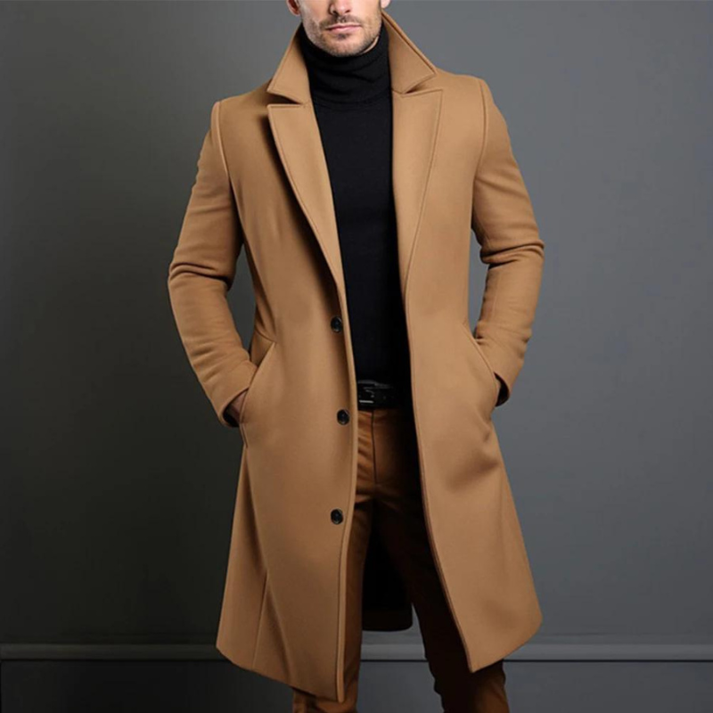 Simon – Casual lange trenchcoat voor heren