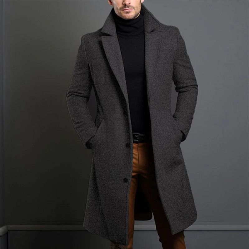 Simon – Casual lange trenchcoat voor heren