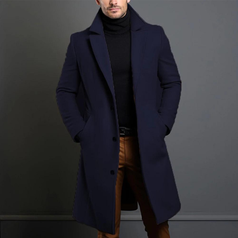 Simon – Casual lange trenchcoat voor heren