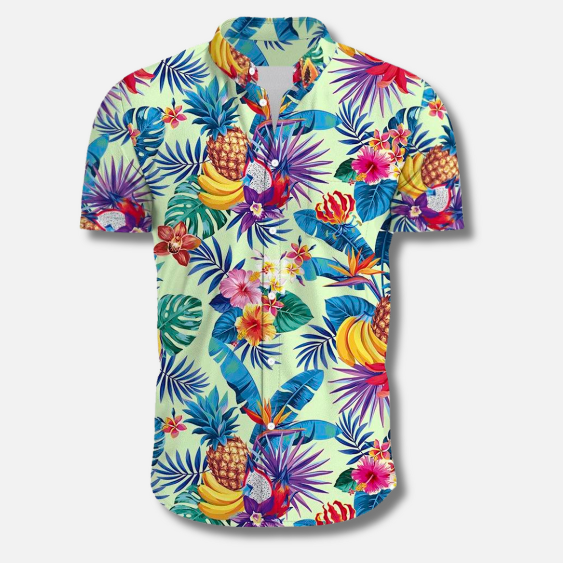 Surfblouse van kasjmier met bloemenprint voor heren